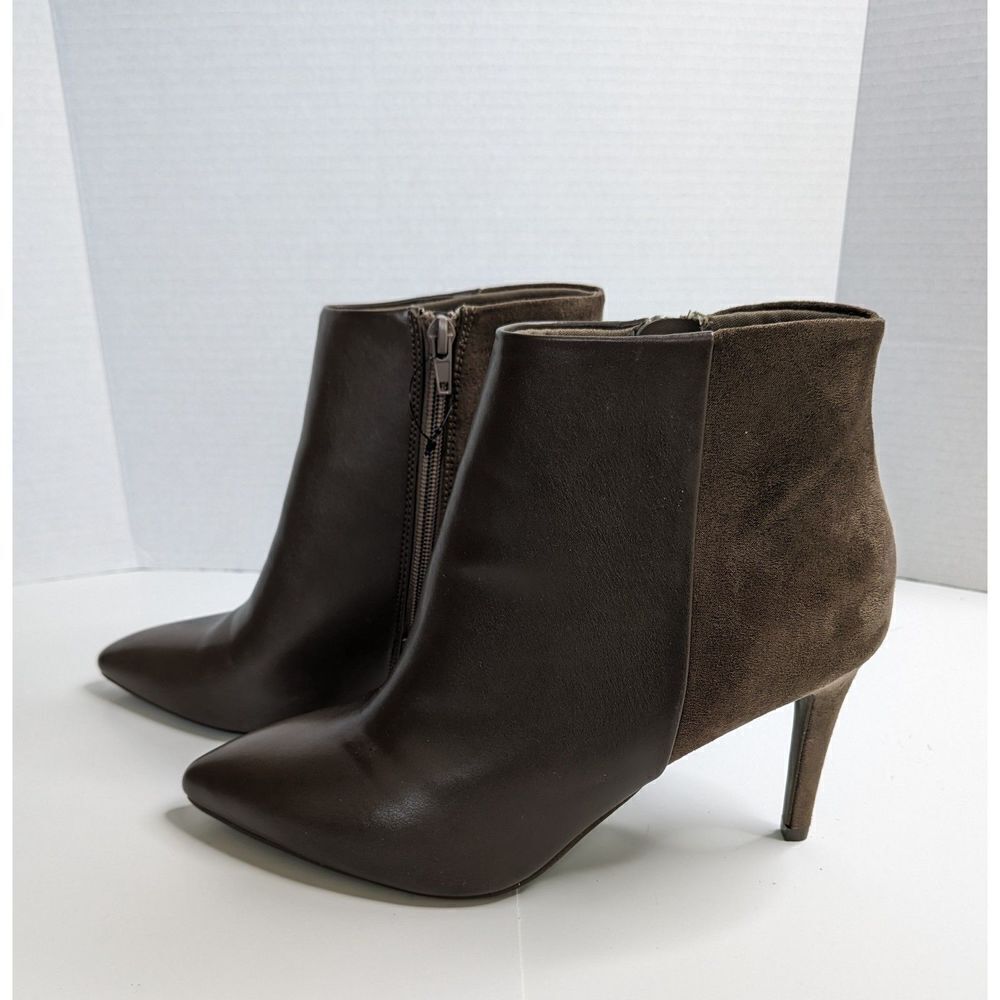New! Worthington Lorna Memory Foam Taupe Pointed Toe Heeled Ankle Boot, 9M
